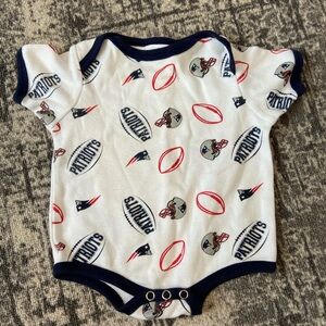 3/$10 NFL New England Patriots Infant One-Piece Bodysuit in White, Navy & Red